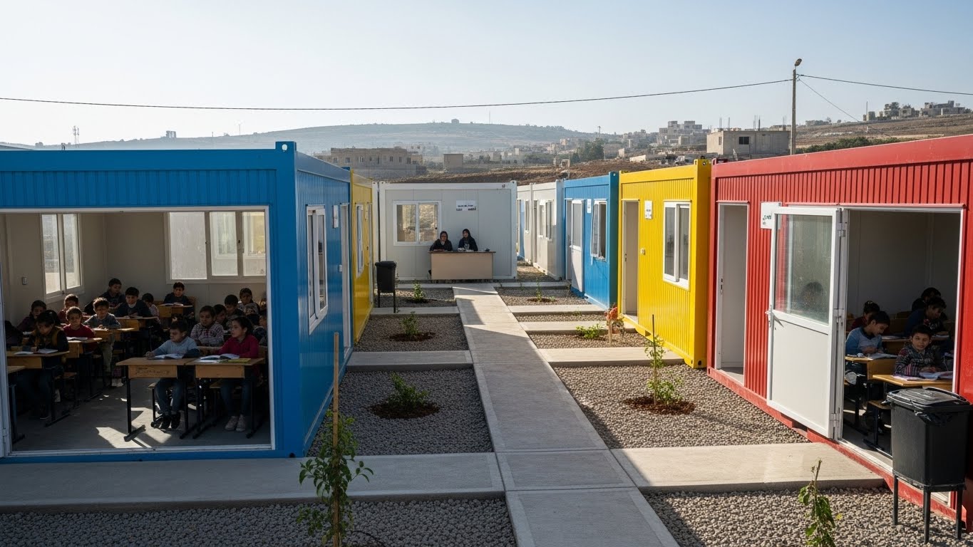 Prefabricated Container Classrooms Ensuring Education Continuity in Syria